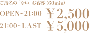 システム  5,500円（OPEN~21:00）